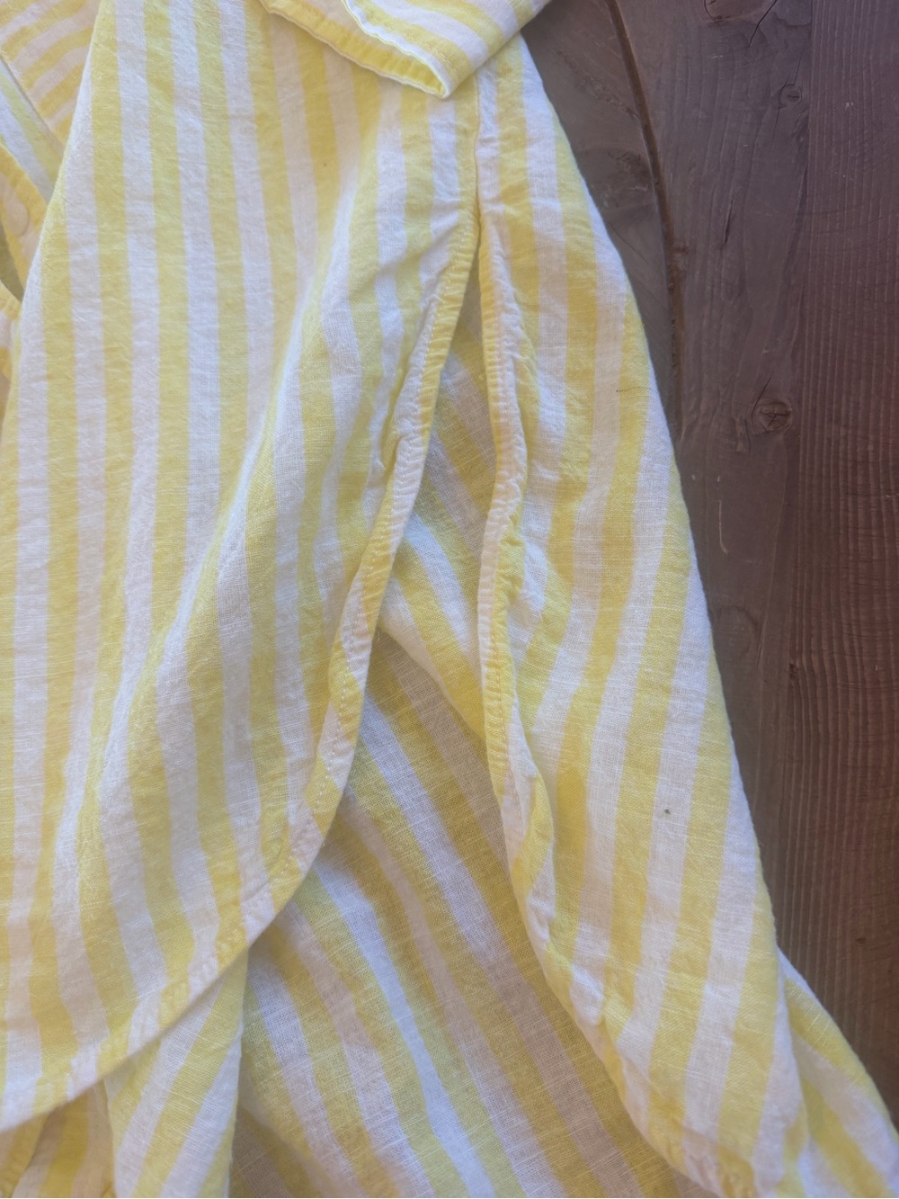 Anthropologie Maeve Yellow and White Striped Button-Down Shirt- Great condition - Picture 3 of 4